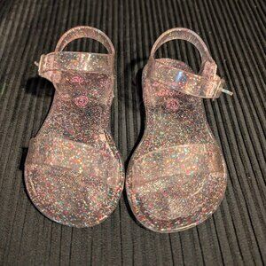 Toddler Girl Jelly Pink & Glitter Sandals Size 5